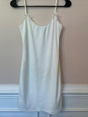 Blue Blush White Ribbed Tank Dress size M